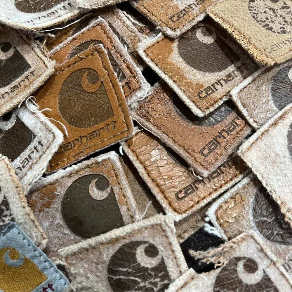 Vintage Carhartt Leather Patch Lot 23pc Replacement Repair Bulk sz us 1.5x1.5